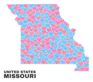 Missouri devlet harita - Valentine Kalpler mozaiği