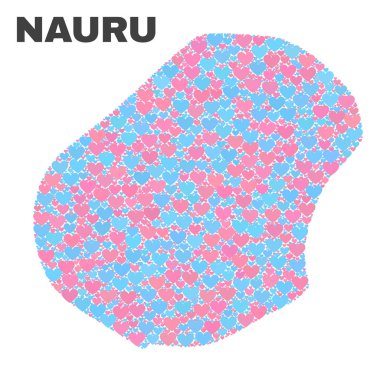 Nauru Haritası - Love Hearts mozaiği
