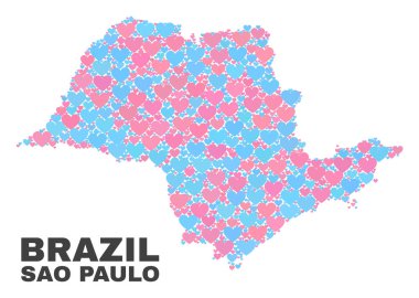 Sao Paulo eyalet harita - Valentine Kalpler mozaiği
