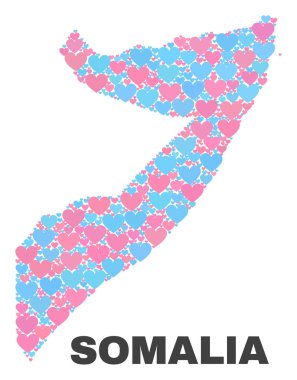 Somali haritası - Love Hearts mozaiği