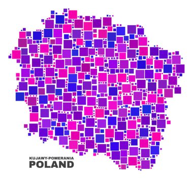 Kare öğeleri mozaik Kujawy-Pomerania il Haritası