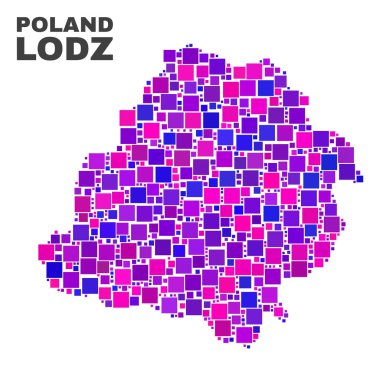 Mozaik Lodz Voyvodalığı kare öğeleri Haritası