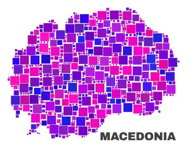 Kare öğeleri mozaik Makedonya Haritası