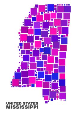 Kare öğeleri mozaik Mississippi devlet Haritası
