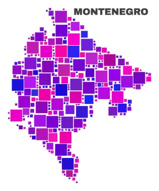 Kare öğeleri mozaik Karadağ Haritası