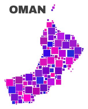Kare öğeleri mozaik Umman Haritası