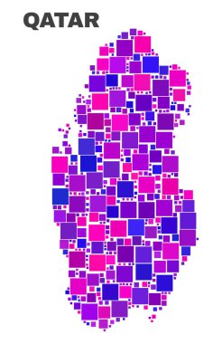 Kare öğeleri mozaik Katar Haritası