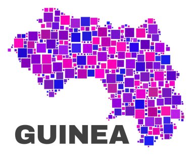 Kare öğeleri mozaik Gine Haritası