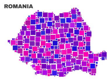 Kare öğeleri mozaik Romanya Haritası