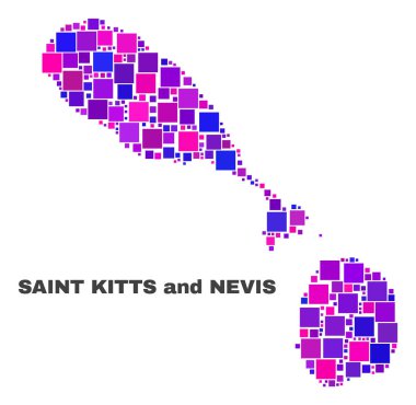 Kare öğeleri mozaik Saint Kitts ve Nevis, Fiji Haritası