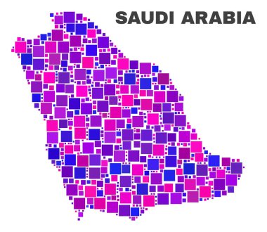 Kare öğeleri mozaik Suudi Arabistan Haritası