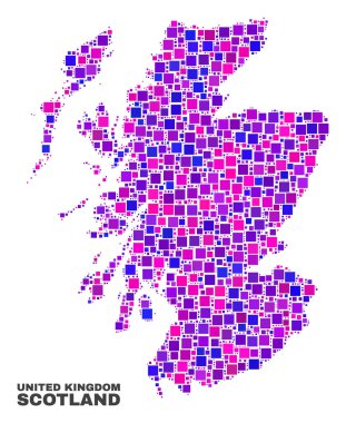 Kare öğeleri mozaik İskoçya Haritası