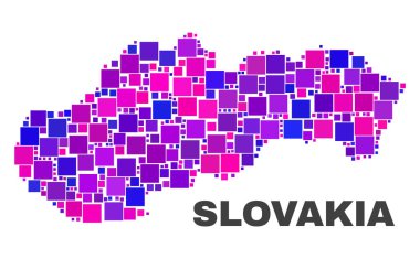 Kare öğeleri mozaik Slovakya Haritası
