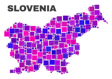Kare öğeleri mozaik Slovenya Haritası