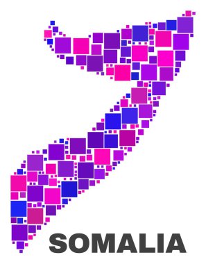 Kare öğeleri mozaik Somali Haritası