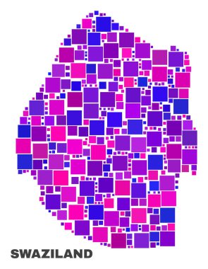 Kare öğeleri mozaik Svaziland Haritası
