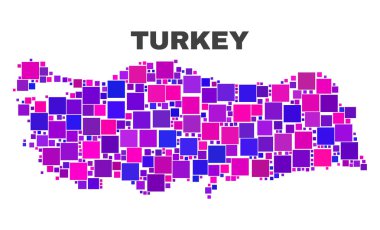 Kare öğeleri mozaik Türkiye Haritası