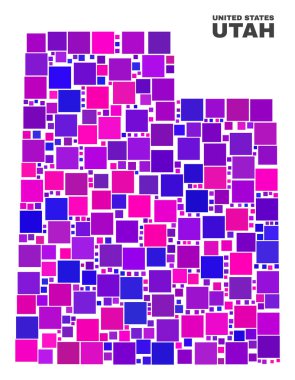 Kare öğeleri mozaik Utah State Haritası