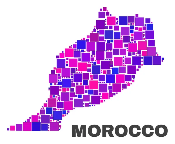 Mosaico Marrocos Mapa da Praça Itens — Vetor de Stock