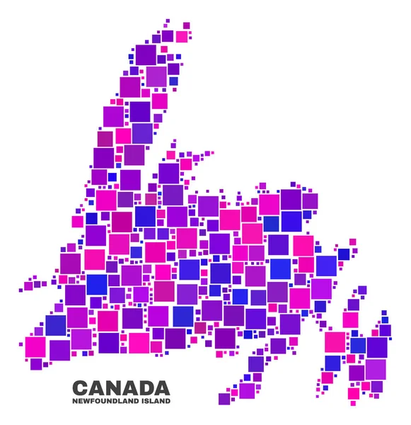 Mosaico Isla de Terranova Mapa de elementos cuadrados — Vector de stock