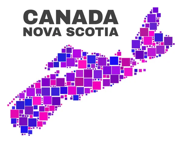 Mappa della Provincia di Mosaic Nova Scotia Articoli quadrati — Vettoriale Stock