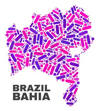 Mozaik Bahia Eyalet Haritası noktalar ve çizgiler