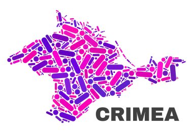Mozaik Crimea Haritası noktalar ve çizgiler