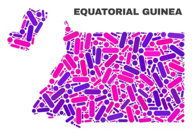 Mozaik Ekvator Ginesi Haritası noktalar ve çizgiler