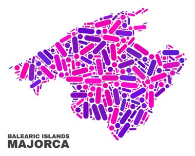 Mozaik Mayorka Haritası noktalar ve çizgiler