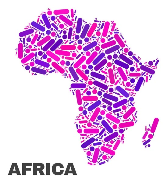 モザイク アフリカ地図のドットと線 — ストックベクタ