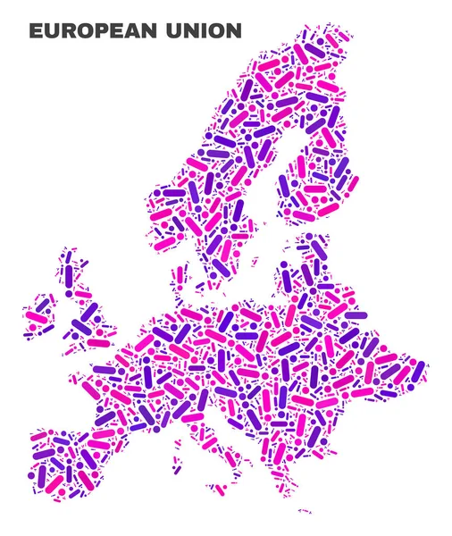 Mosaïque Union européenne Carte des points et lignes — Image vectorielle