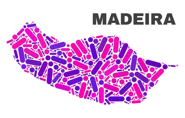 Mozaik Madeira Haritası noktalar ve çizgiler