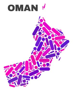 Noktalar ve çizgiler mozaik Umman Haritası