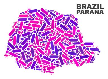 Noktalar ve çizgiler mozaik Parana devlet Haritası