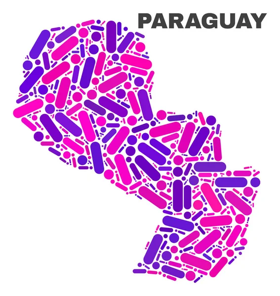 Noktalar ve çizgiler mozaik Paraguay Haritası — Stok Vektör