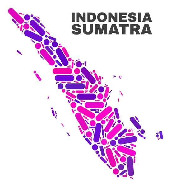 Мозаичная карта Суматры из точек и линий — стоковый вектор