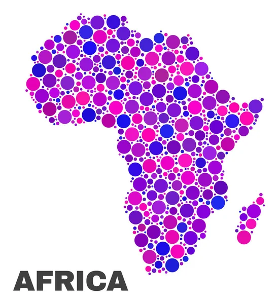 球状のアイテムのモザイク アフリカ地図 — ストックベクタ