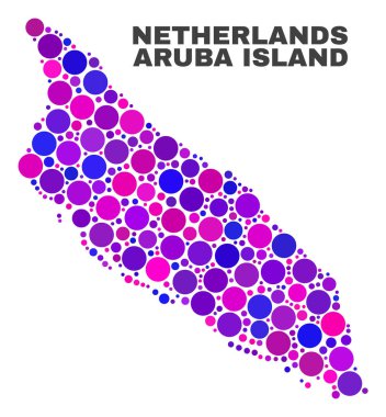 Sferik noktalar mozaik Aruba Adası Haritası