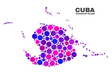 Daire öğeleri mozaik Juventud Adası Haritası