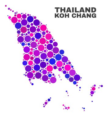 Mozaik Koh Chang yuvarlak öğeleri haritası