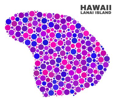 Yuvarlak nokta mozaik Lanai Adası Haritası