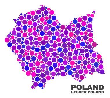 Mozaik daha az Polonya Voyvodalığı Haritası daire öğeleri