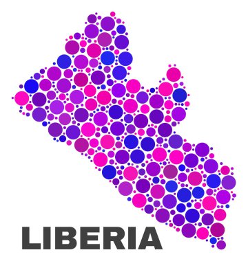 Sferik noktalar mozaik Liberya Haritası