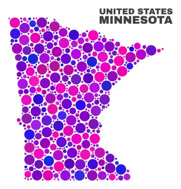Sferik öğeleri mozaik Minnesota Devlet Haritası