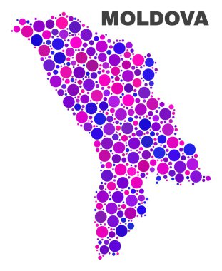 Yuvarlak öğeleri Moldova Haritası Mozaik