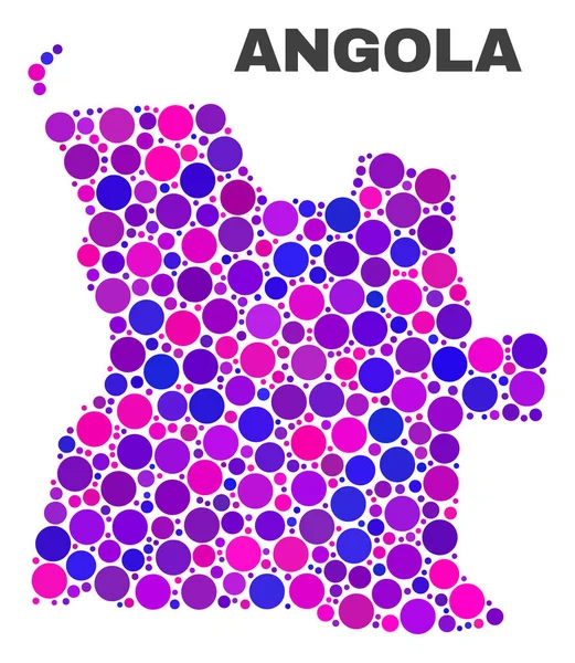 Daire öğeleri mozaik Angola Haritası — Stok Vektör