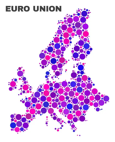 Mosaico Euro Union Mapa de los elementos esféricos — Vector de stock
