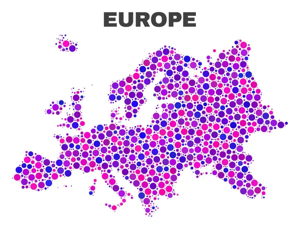 Mosaïque Europe Carte des points sphériques — Image vectorielle