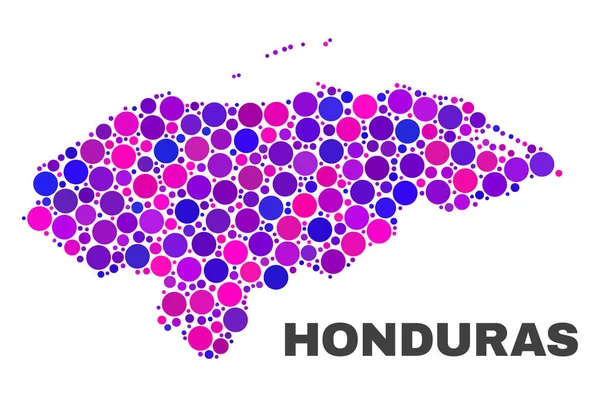 Mozaïek Honduras kaart van ronde elementen — Stockvector