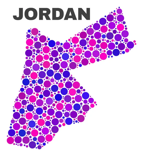 Mosaïque Jordanie Carte des éléments ronds — Image vectorielle